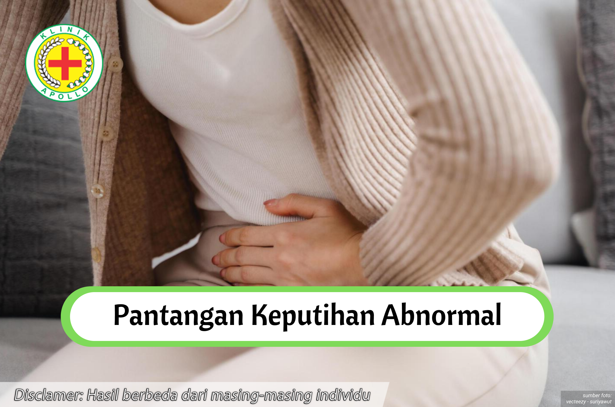 Ilustrasi Pantangan Keputihan Abnormal.