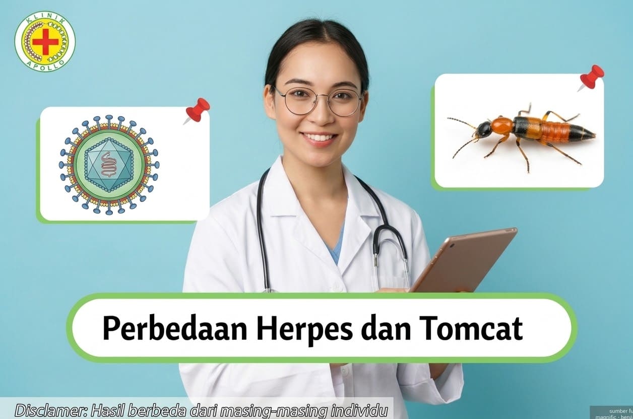 Ilustrasi Perbedaan Herpes dan Tomcat.