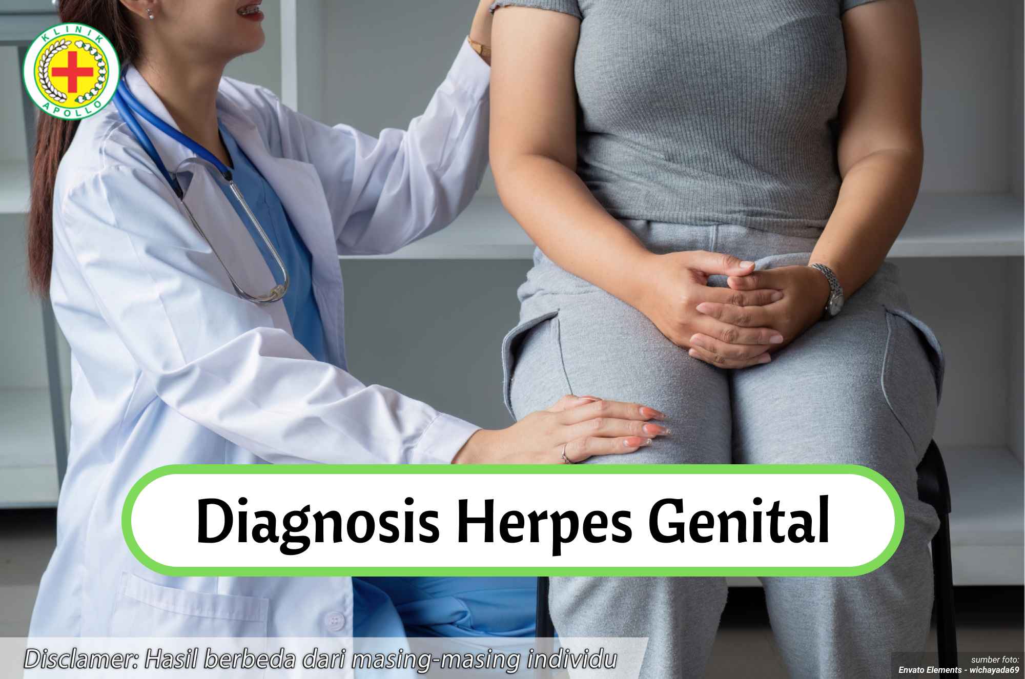 Ilustrasi Diagnosis Herpes Genital.